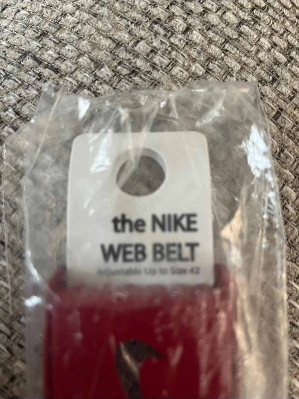 Nike Unisex Burgundy Web Belt with White Swoosh